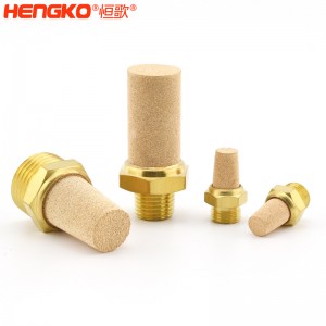 廠家生產(chǎn)平開槽燒結多孔 HD排氣金屬銅消聲器M5 1/8″ 1/4”3/8″ 1/2銅組件