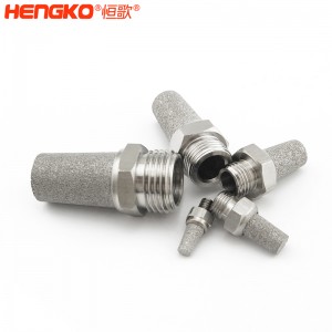 專業(yè)定制燒結(jié)不銹鋼平頭錐形消聲器工業(yè)除塵消音降噪氣動元件，應(yīng)用于鼓風(fēng)機